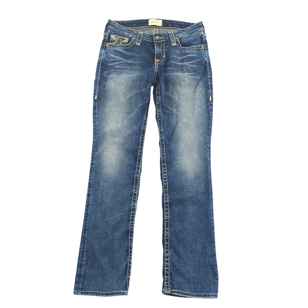 Big Star Maddie Boot Jeans Womens 28R Blue Med Wash Low Rise Bootcut Stretch